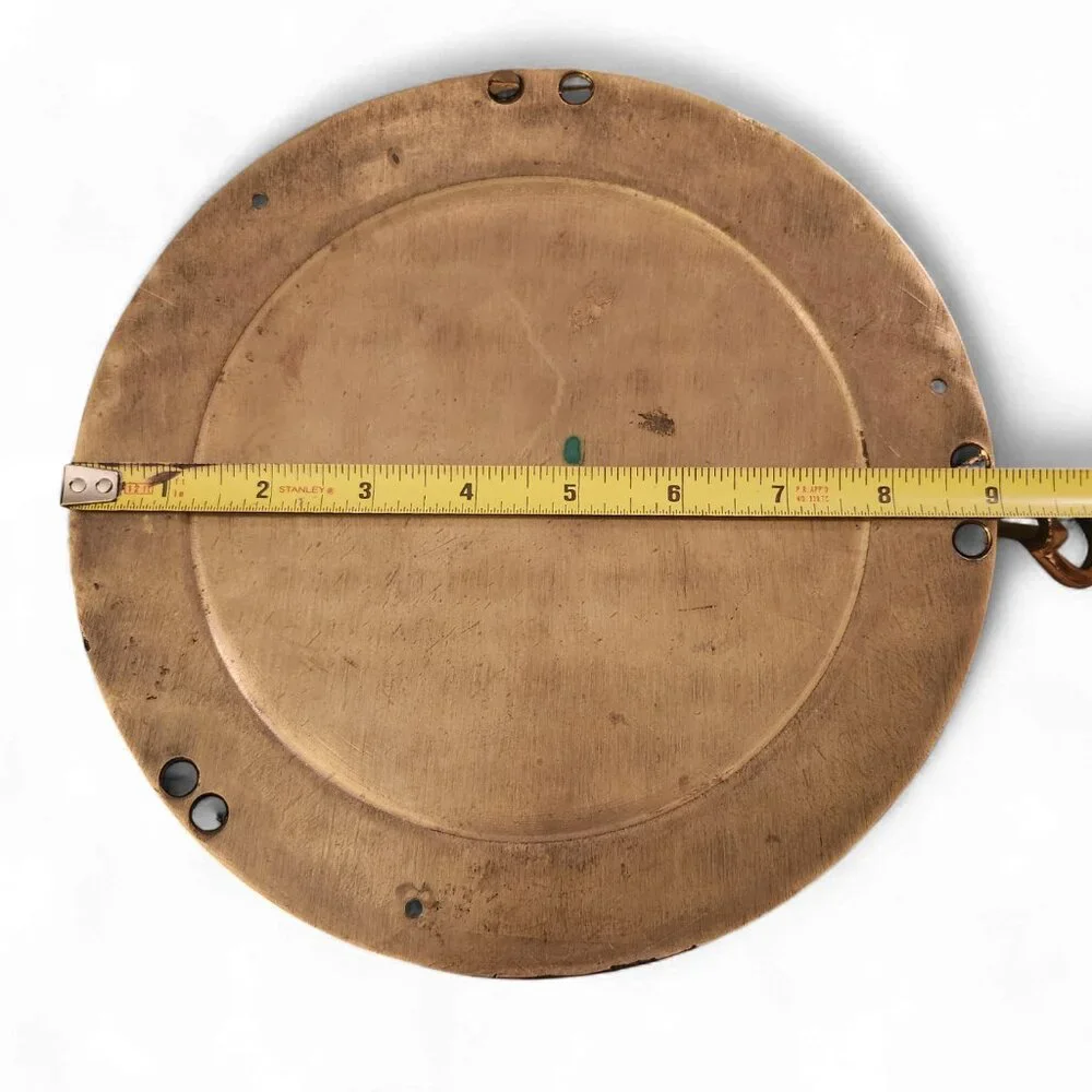 Vtg Quartz Ship's Time Solid Brass Nautical Porthole Clock w/ Gold Tone Face
